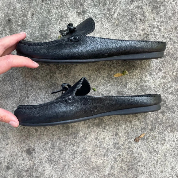 Michael Kors Black Leather Slide Loafer Mules Shoes, Size 7 - Picture 5 of 11